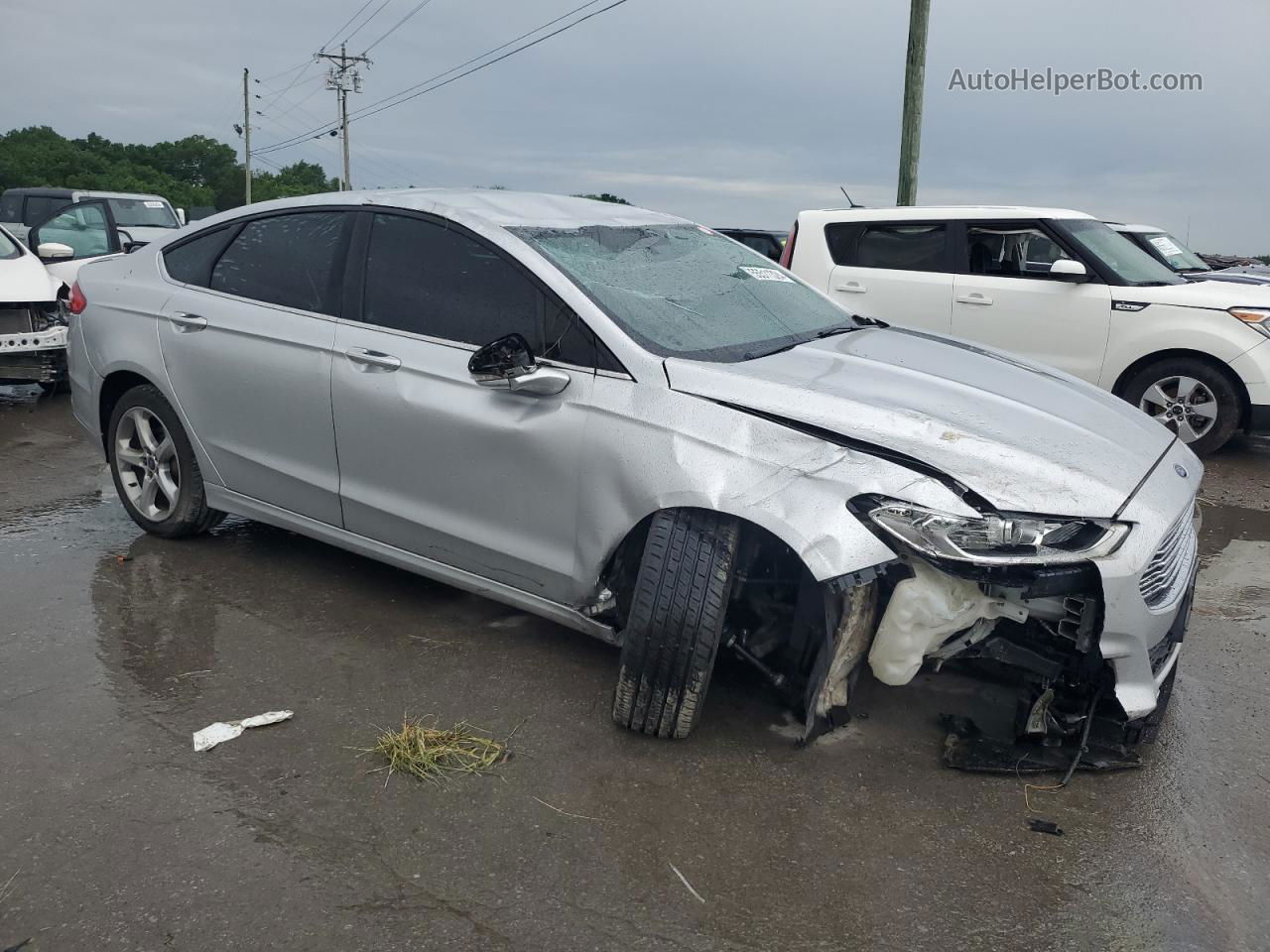 2014 Ford Fusion Se Silver vin: 1FA6P0HD3E5382084