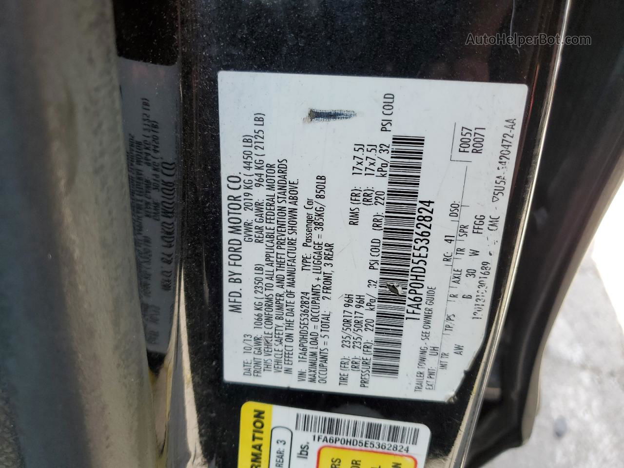 2014 Ford Fusion Se Black vin: 1FA6P0HD5E5362824