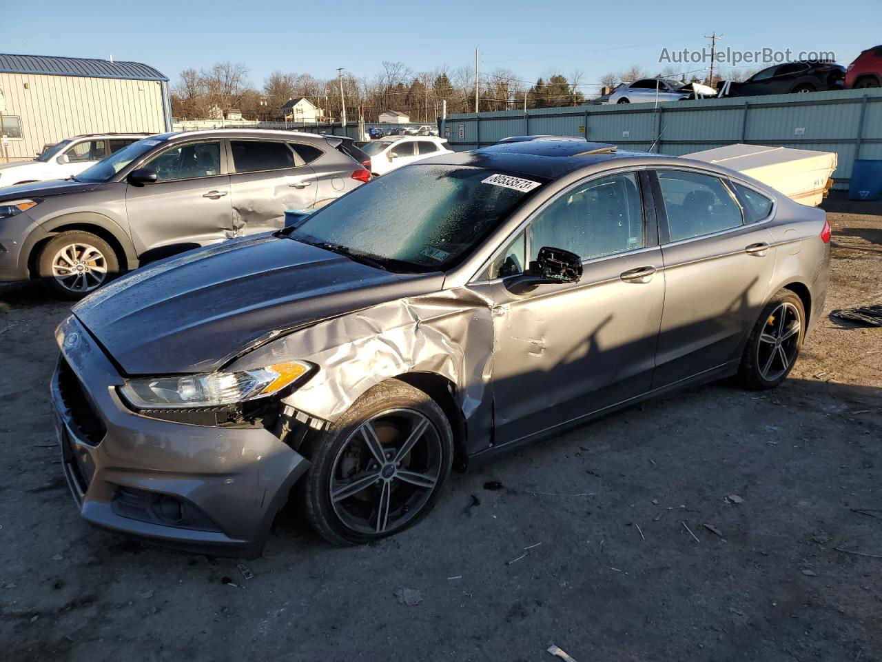 2014 Ford Fusion Se Gray vin: 1FA6P0HD6E5369474