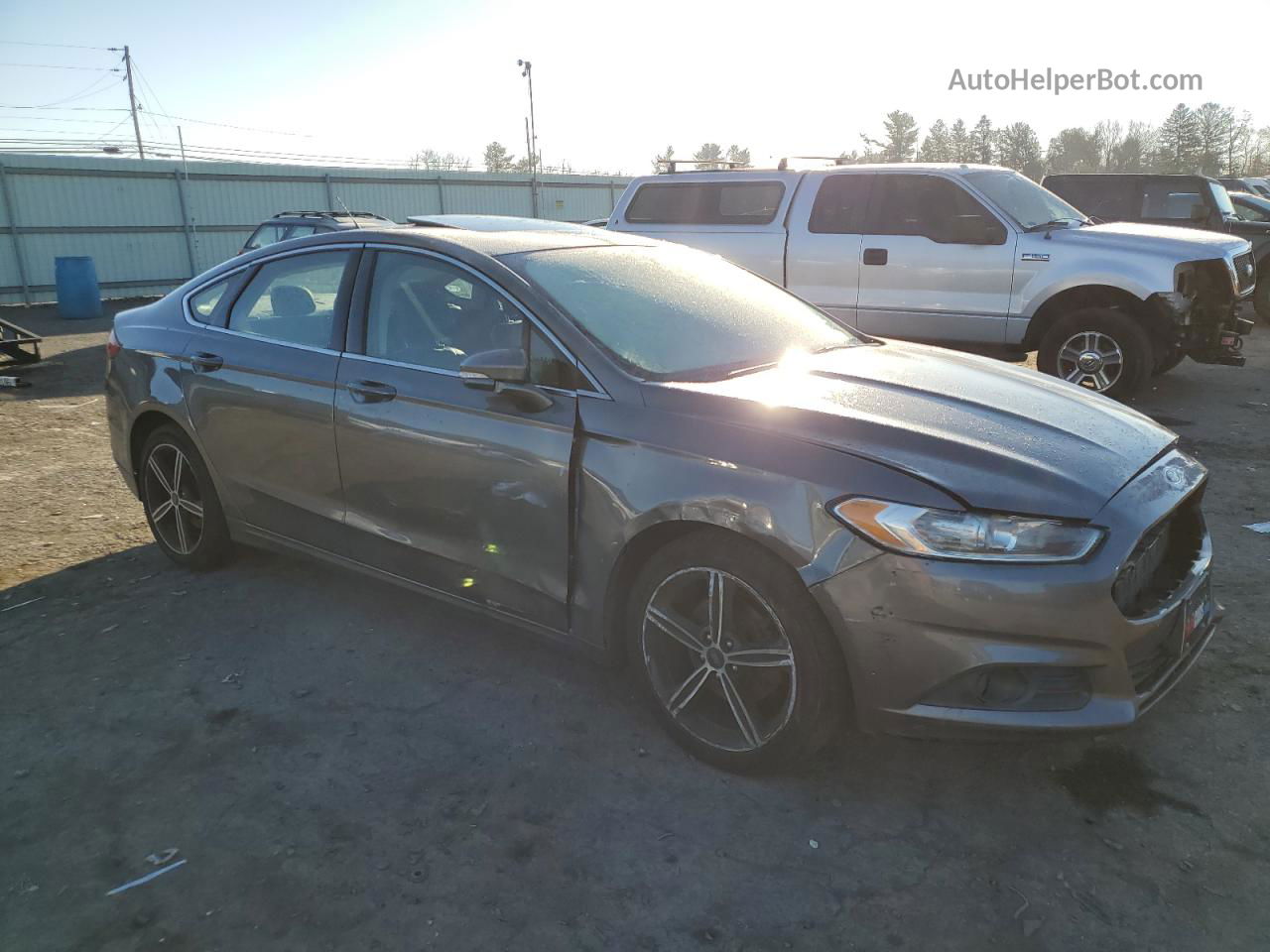 2014 Ford Fusion Se Gray vin: 1FA6P0HD6E5369474