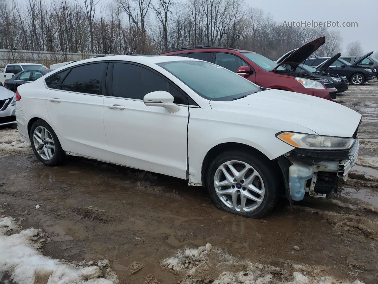 2014 Ford Fusion Se White vin: 1FA6P0HD7E5383027