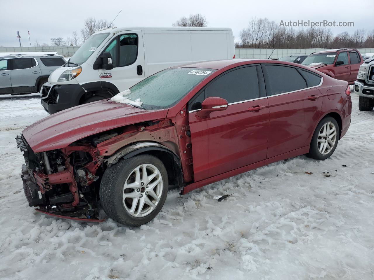 2016 Ford Fusion Se Burgundy vin: 1FA6P0HD7G5114755