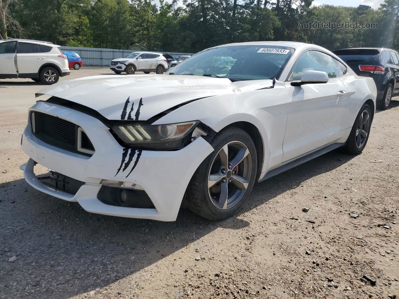 2015 Ford Mustang  White vin: 1FA6P8AM0F5330681