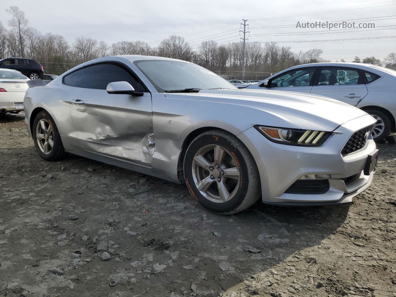 2015 Ford Mustang  Silver vin: 1FA6P8AM3F5358104