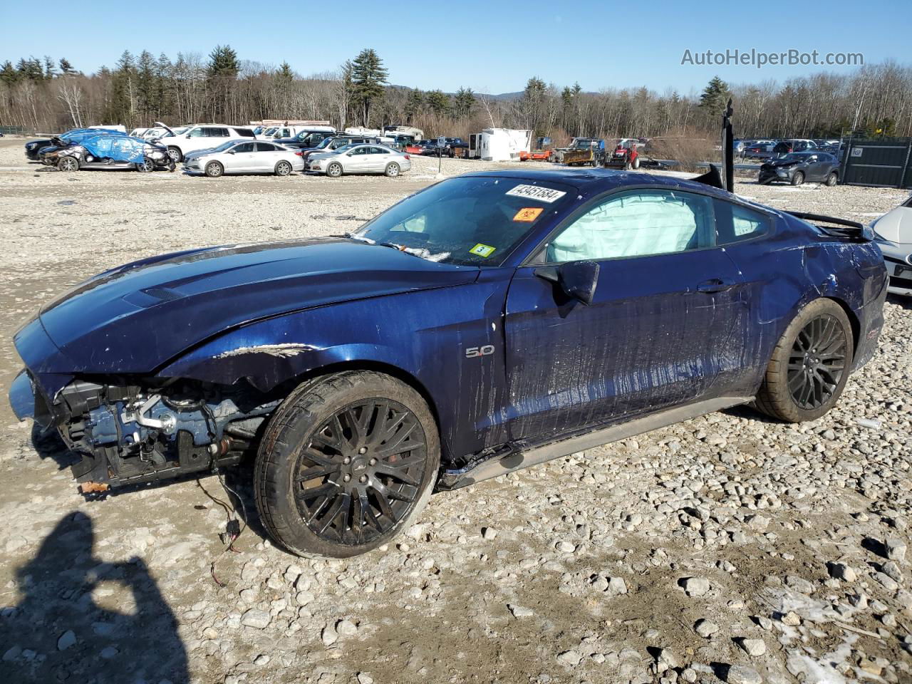 2019 Ford Mustang Gt Синий vin: 1FA6P8CF0K5146477