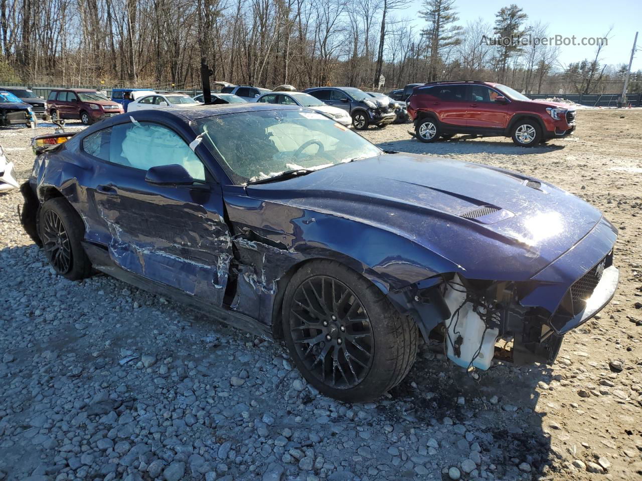 2019 Ford Mustang Gt Синий vin: 1FA6P8CF0K5146477