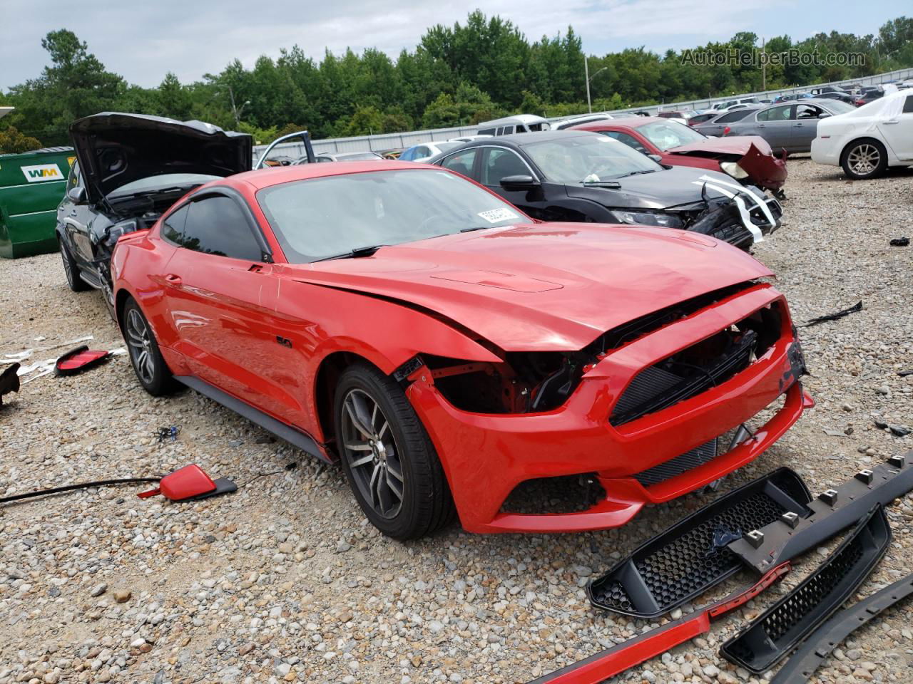 2015 Ford Mustang Gt Red vin: 1FA6P8CF4F5399159