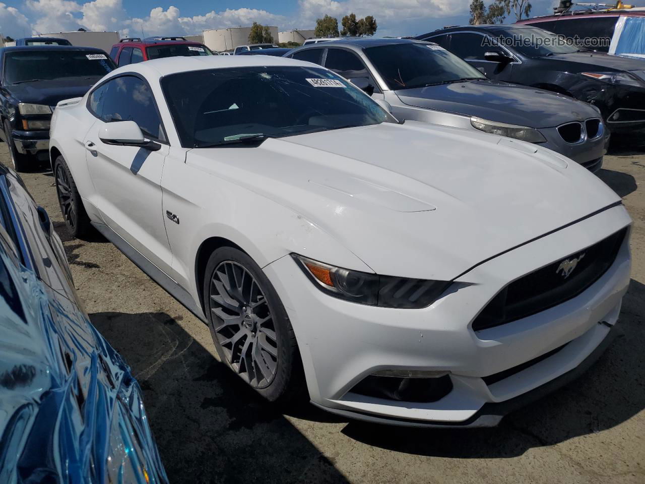 2015 Ford Mustang Gt White vin: 1FA6P8CF5F5409472