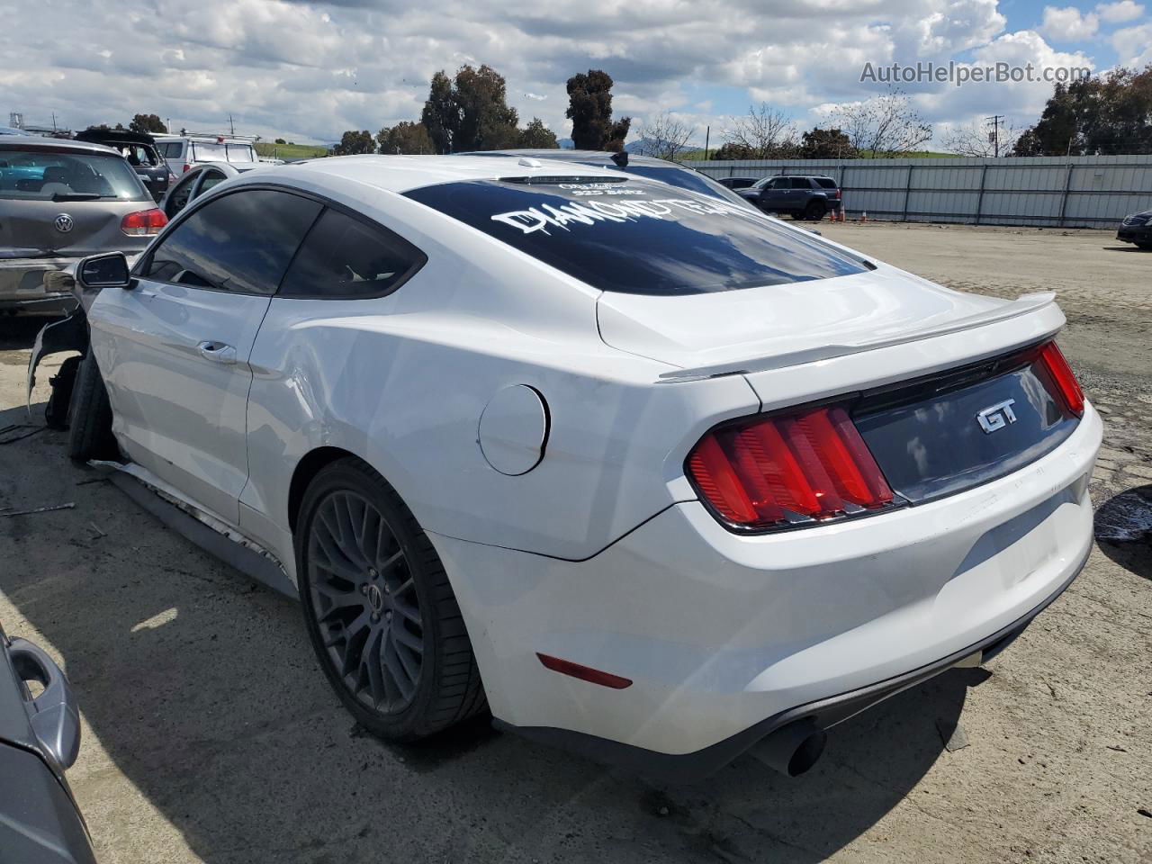 2015 Ford Mustang Gt White vin: 1FA6P8CF5F5409472