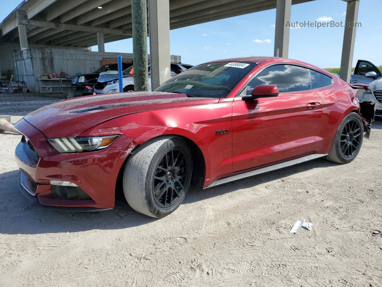 2015 Ford Mustang Gt Бордовый vin: 1FA6P8CF6F5317142