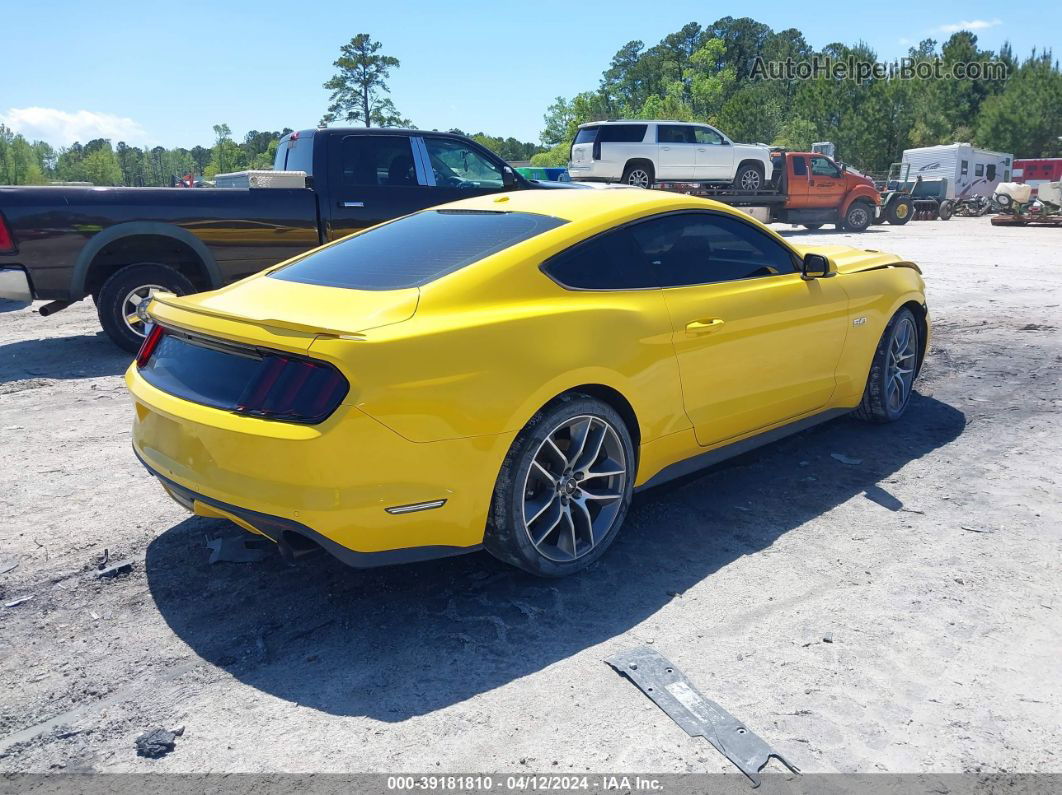 2015 Ford Mustang Gt Premium Yellow vin: 1FA6P8CF6F5411912