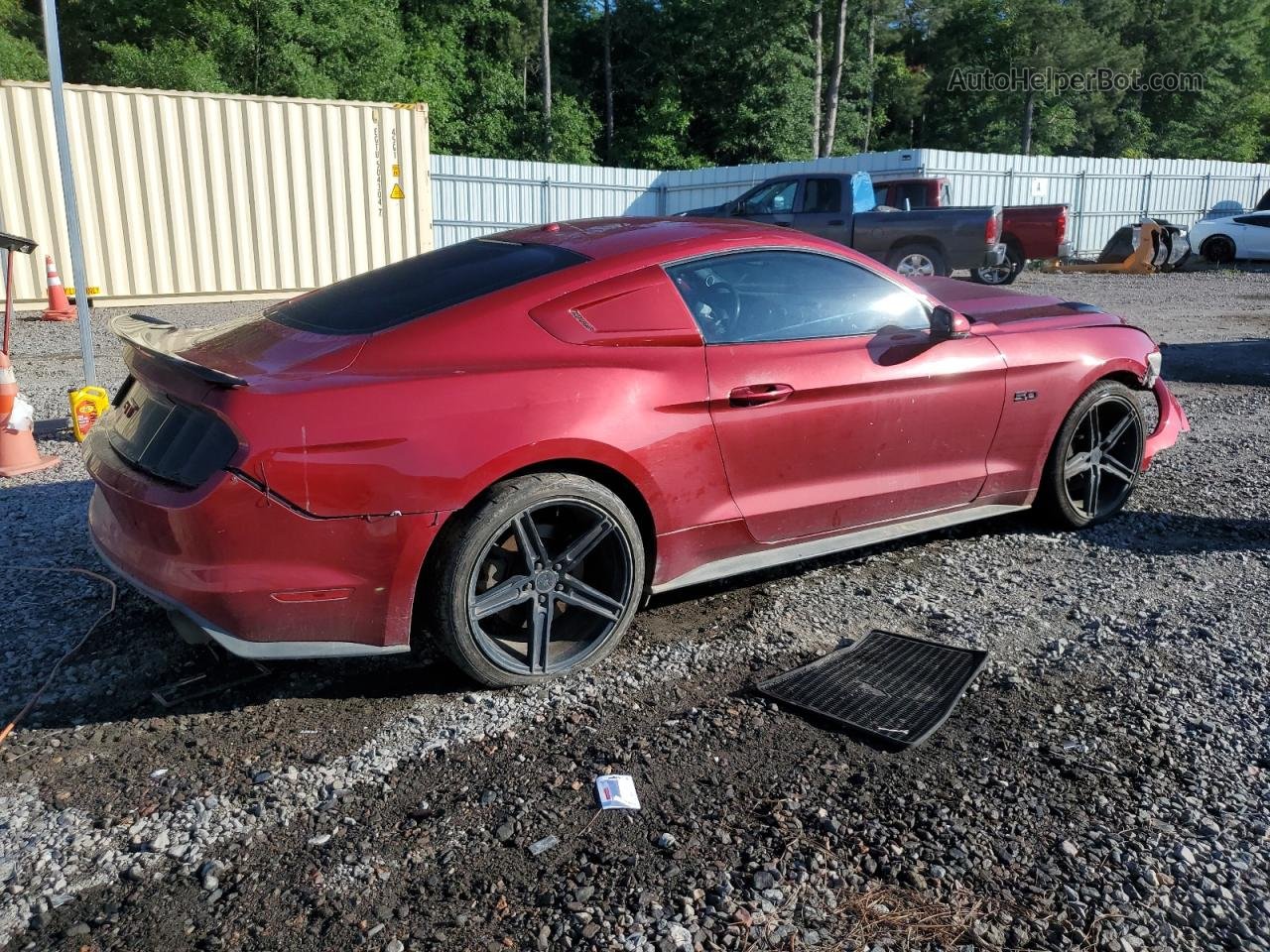 2016 Ford Mustang Gt Бордовый vin: 1FA6P8CF8G5265501