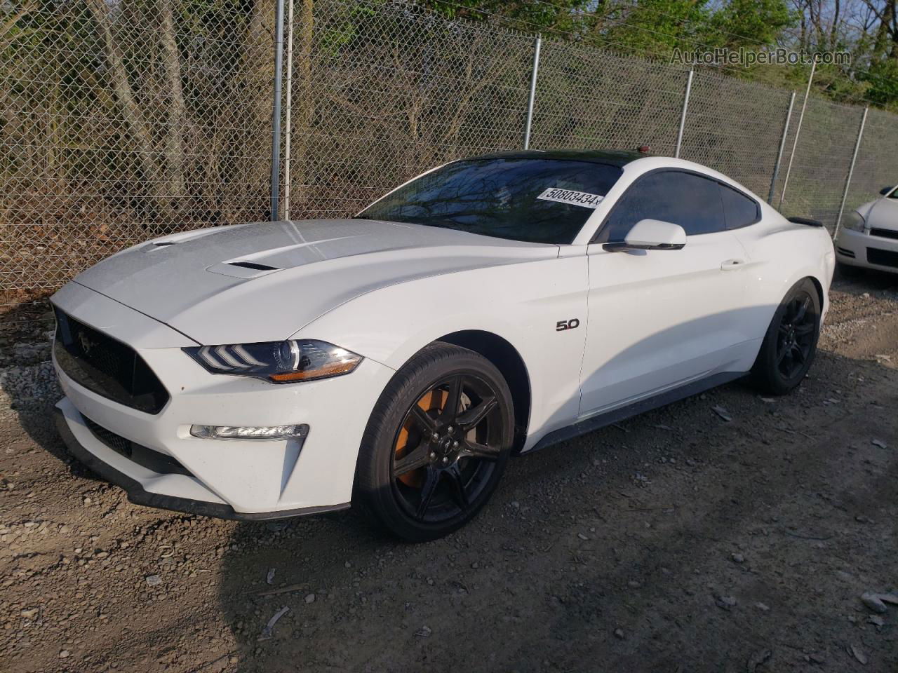 2019 Ford Mustang Gt White vin: 1FA6P8CF8K5177332