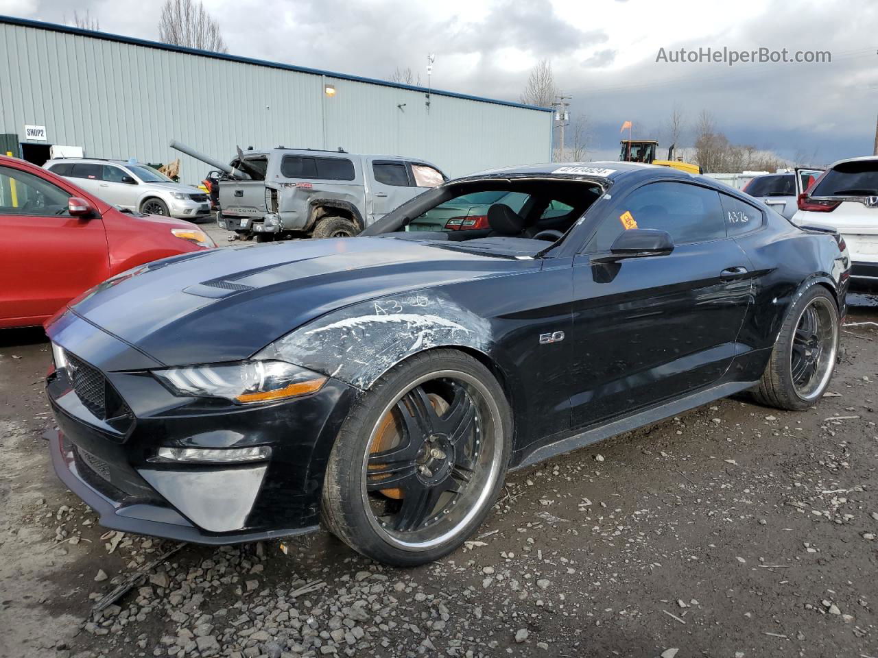 2020 Ford Mustang Gt Черный vin: 1FA6P8CF8L5159477