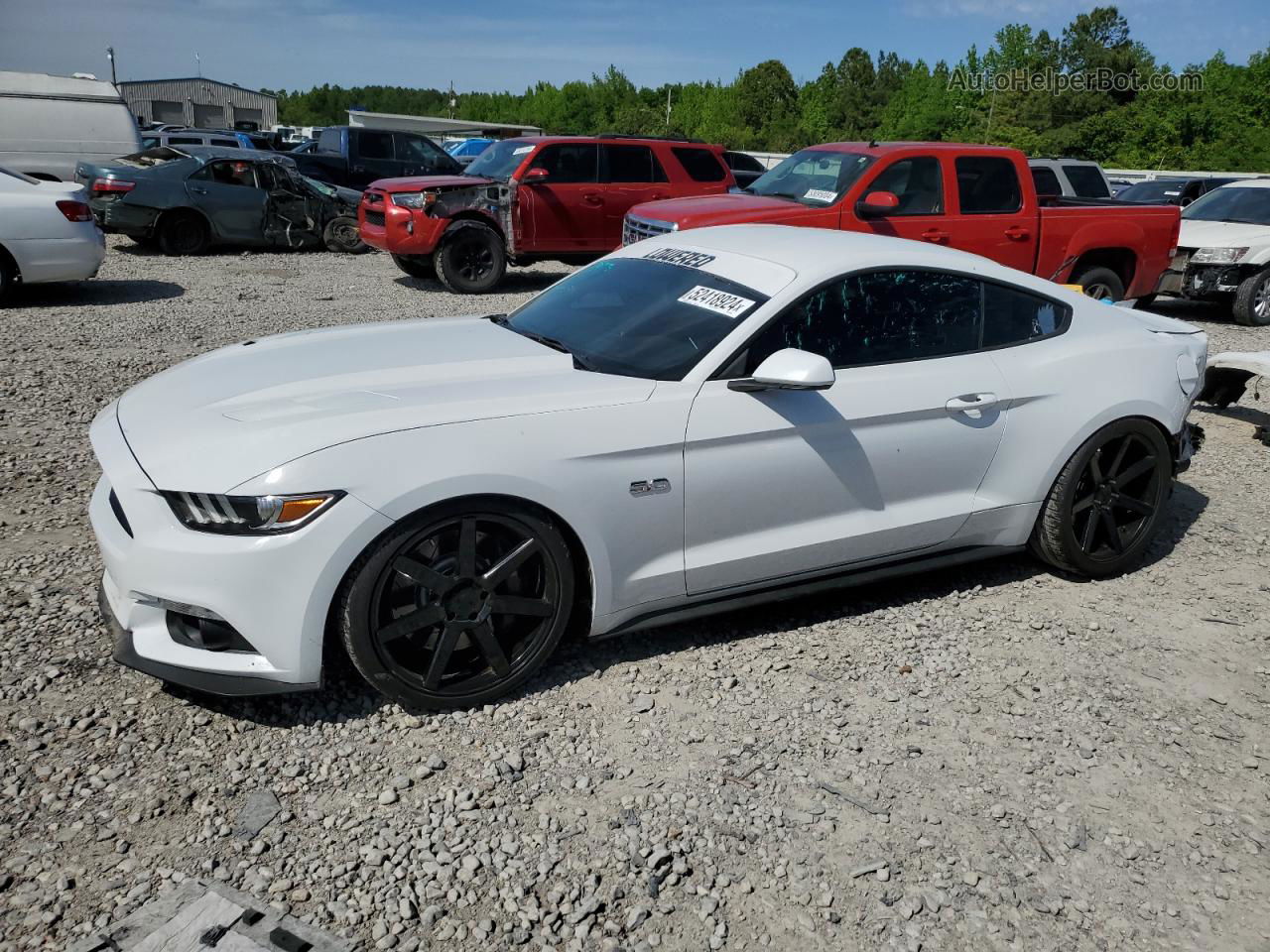 2015 Ford Mustang Gt White vin: 1FA6P8CF9F5341743