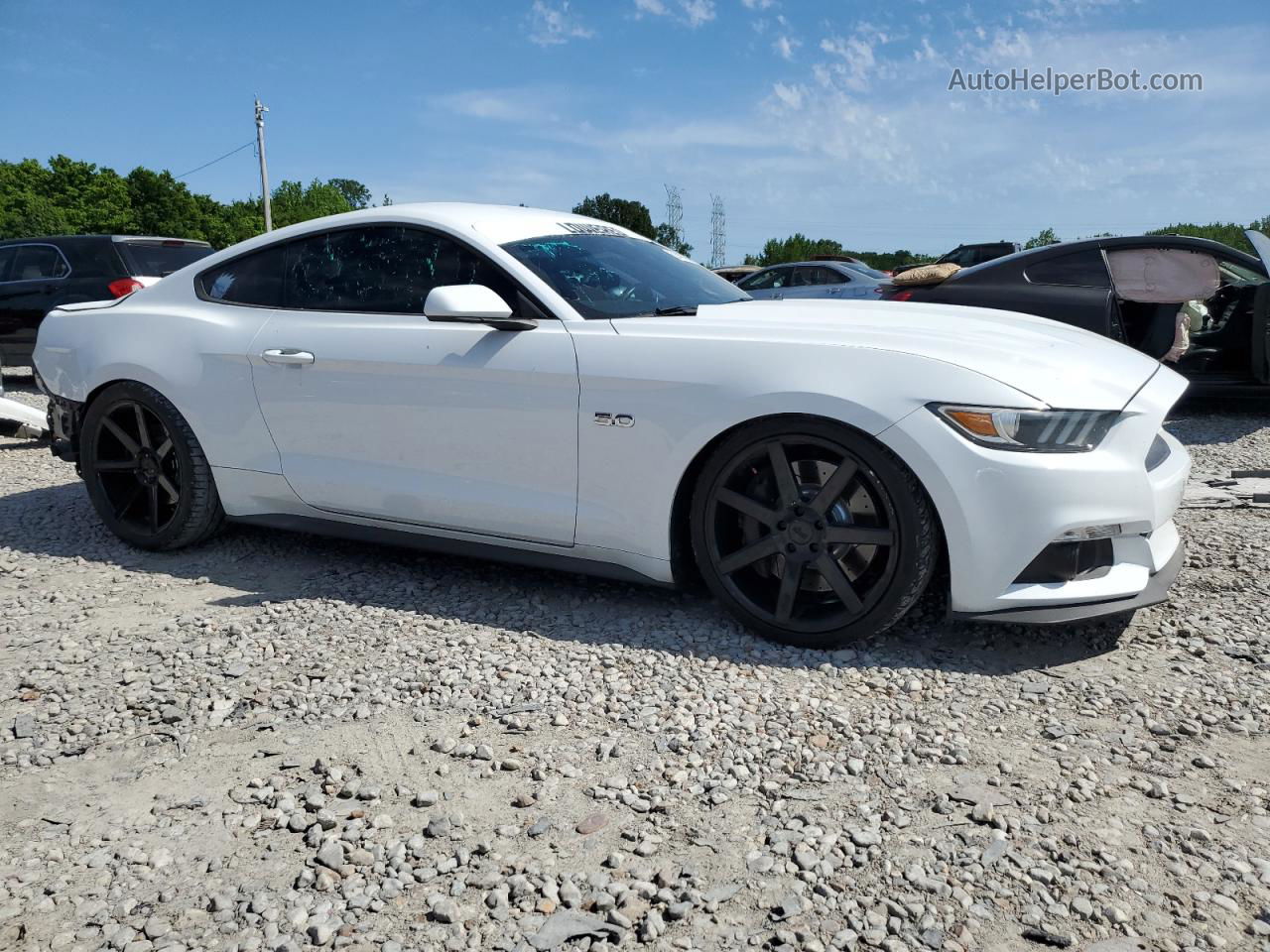 2015 Ford Mustang Gt White vin: 1FA6P8CF9F5341743