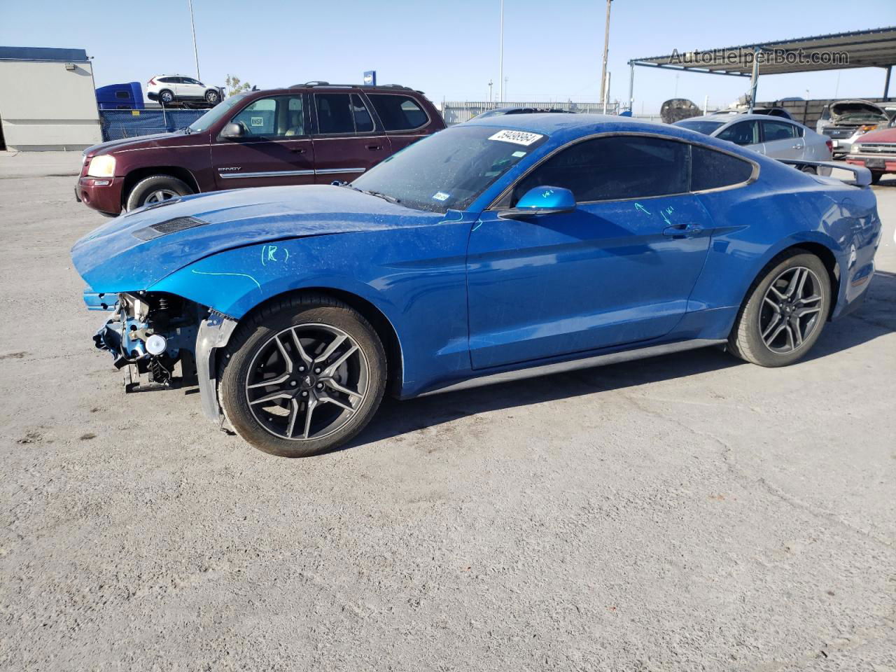 2020 Ford Mustang  Синий vin: 1FA6P8TH2L5169892
