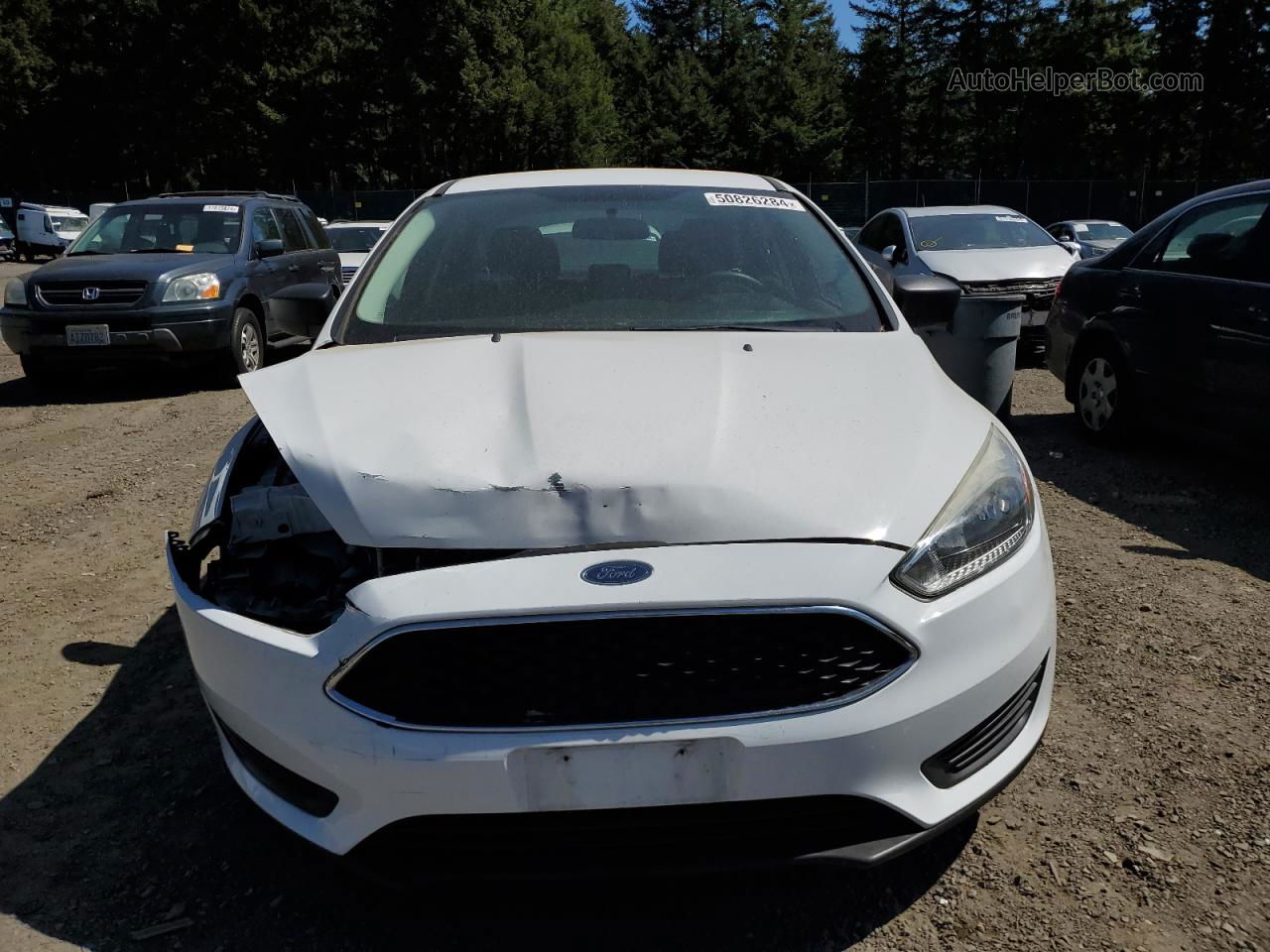 2016 Ford Focus S White vin: 1FADP3E20GL372977