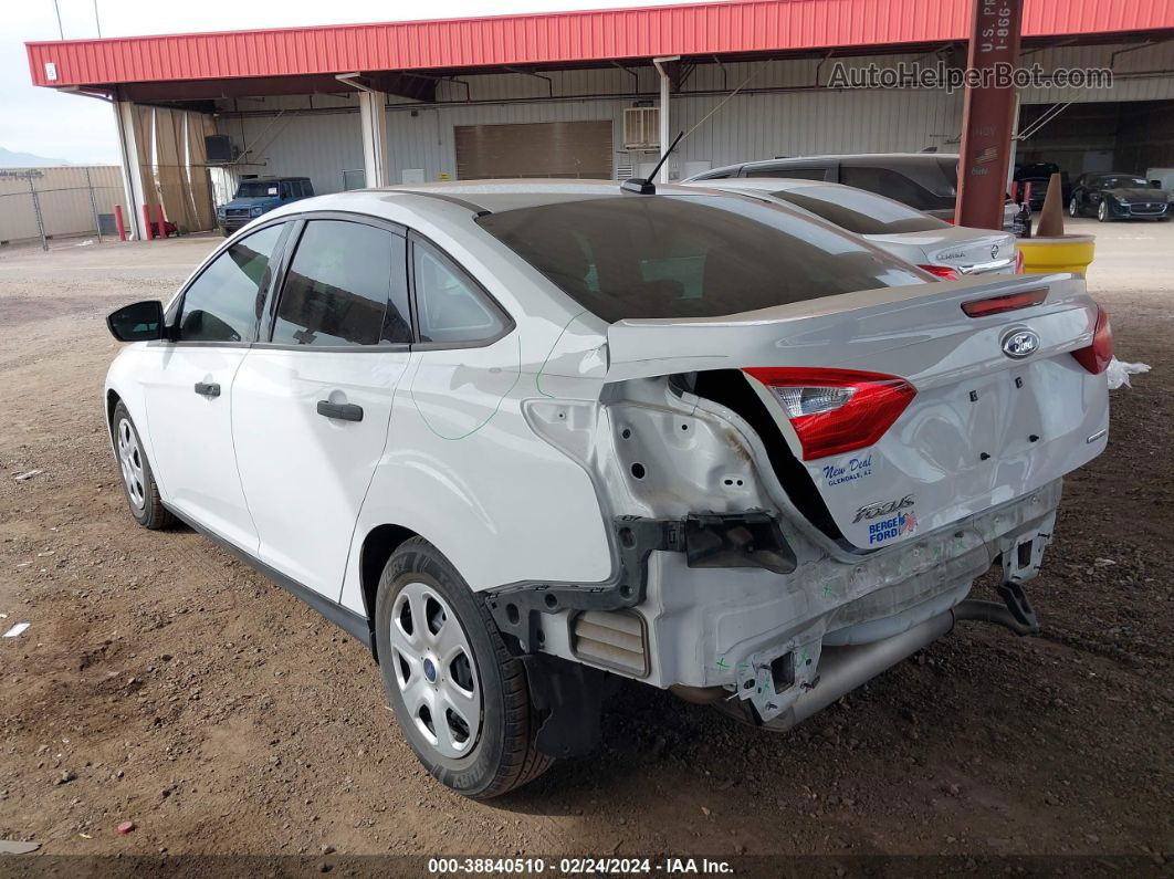 2014 Ford Focus S White vin: 1FADP3E22EL294439