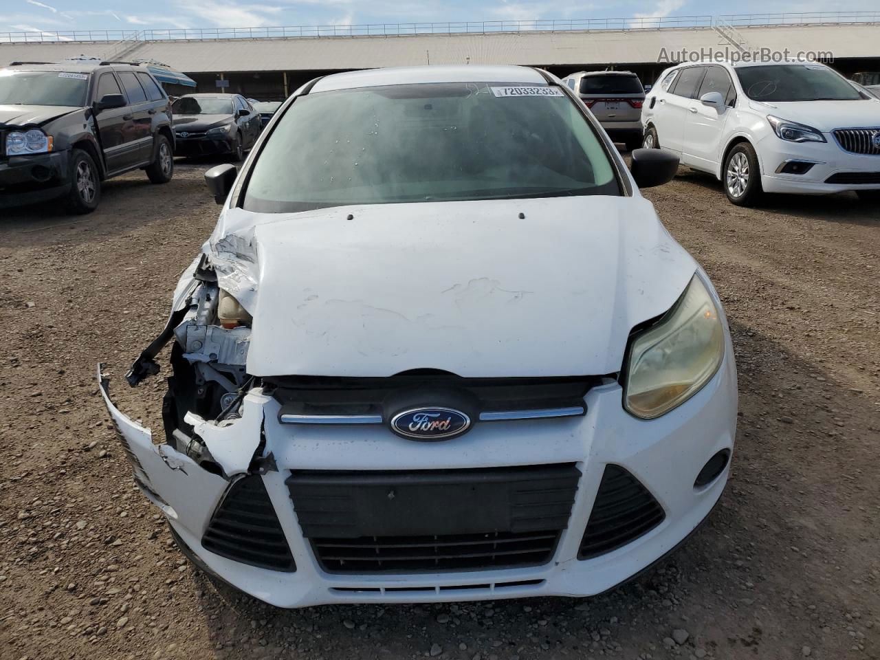 2014 Ford Focus S White vin: 1FADP3E22EL374212