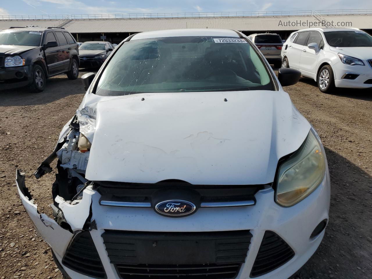 2014 Ford Focus S White vin: 1FADP3E22EL374212