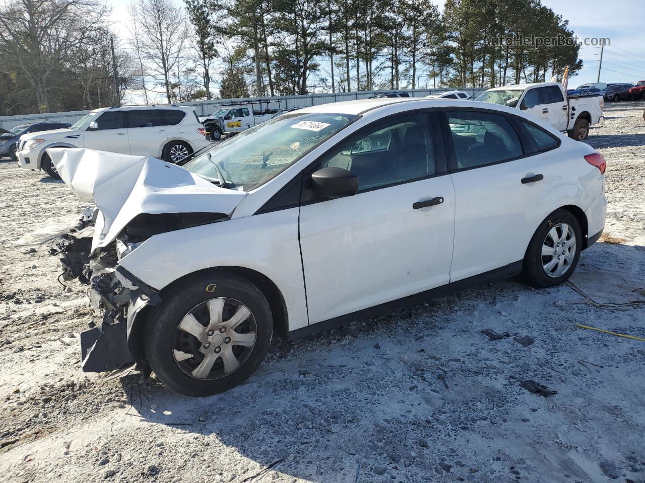 2016 Ford Focus S White vin: 1FADP3E23GL292721