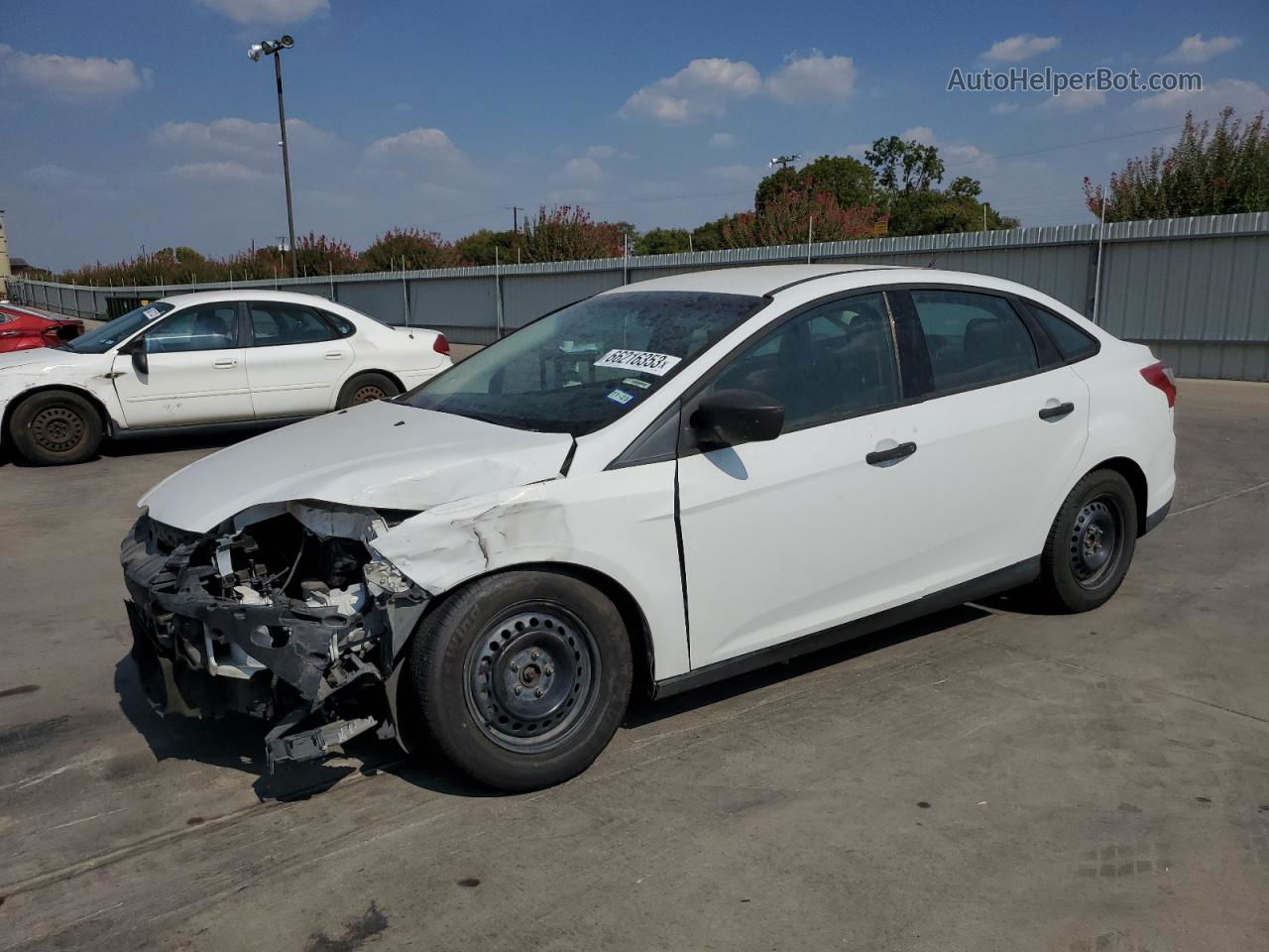 2013 Ford Focus S White vin: 1FADP3E24DL178738