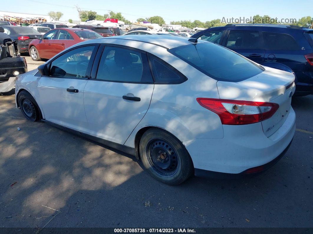 2013 Ford Focus S White vin: 1FADP3E24DL279567