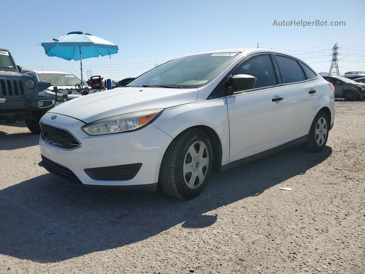 2017 Ford Focus S White vin: 1FADP3E28HL214842