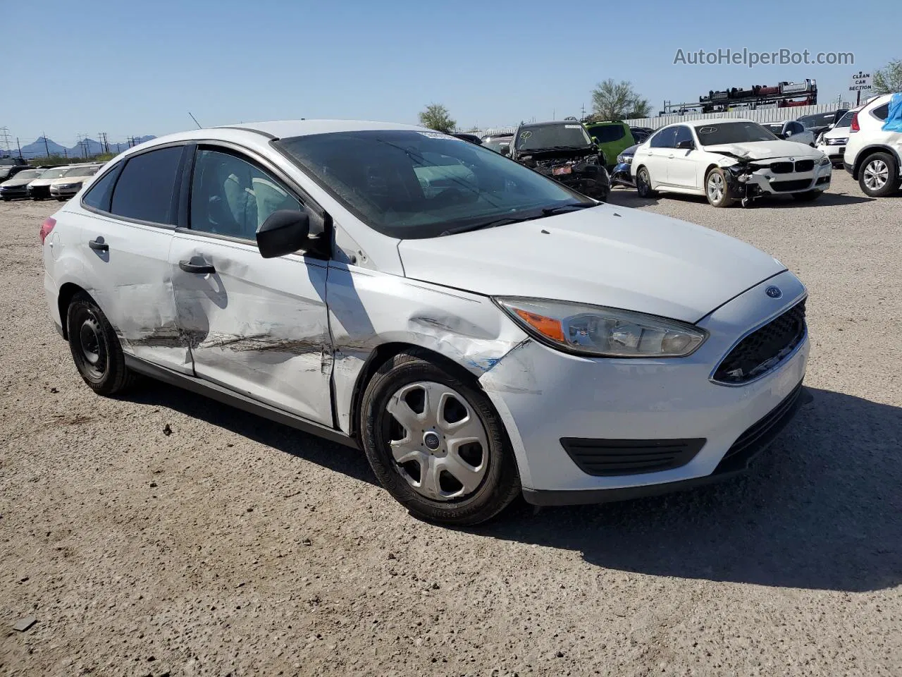 2017 Ford Focus S White vin: 1FADP3E28HL214842