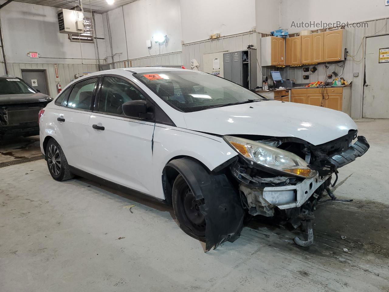 2014 Ford Focus S White vin: 1FADP3E29EL140391