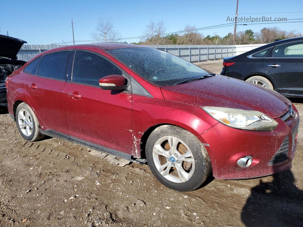 2013 Ford Focus Se Maroon vin: 1FADP3F20DL106630