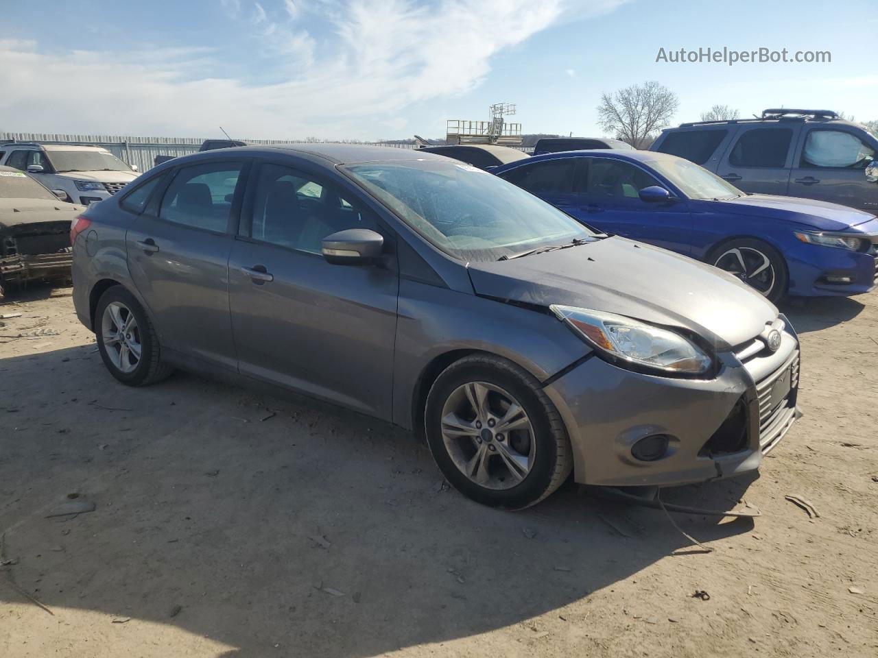 2014 Ford Focus Se Gray vin: 1FADP3F20EL339568