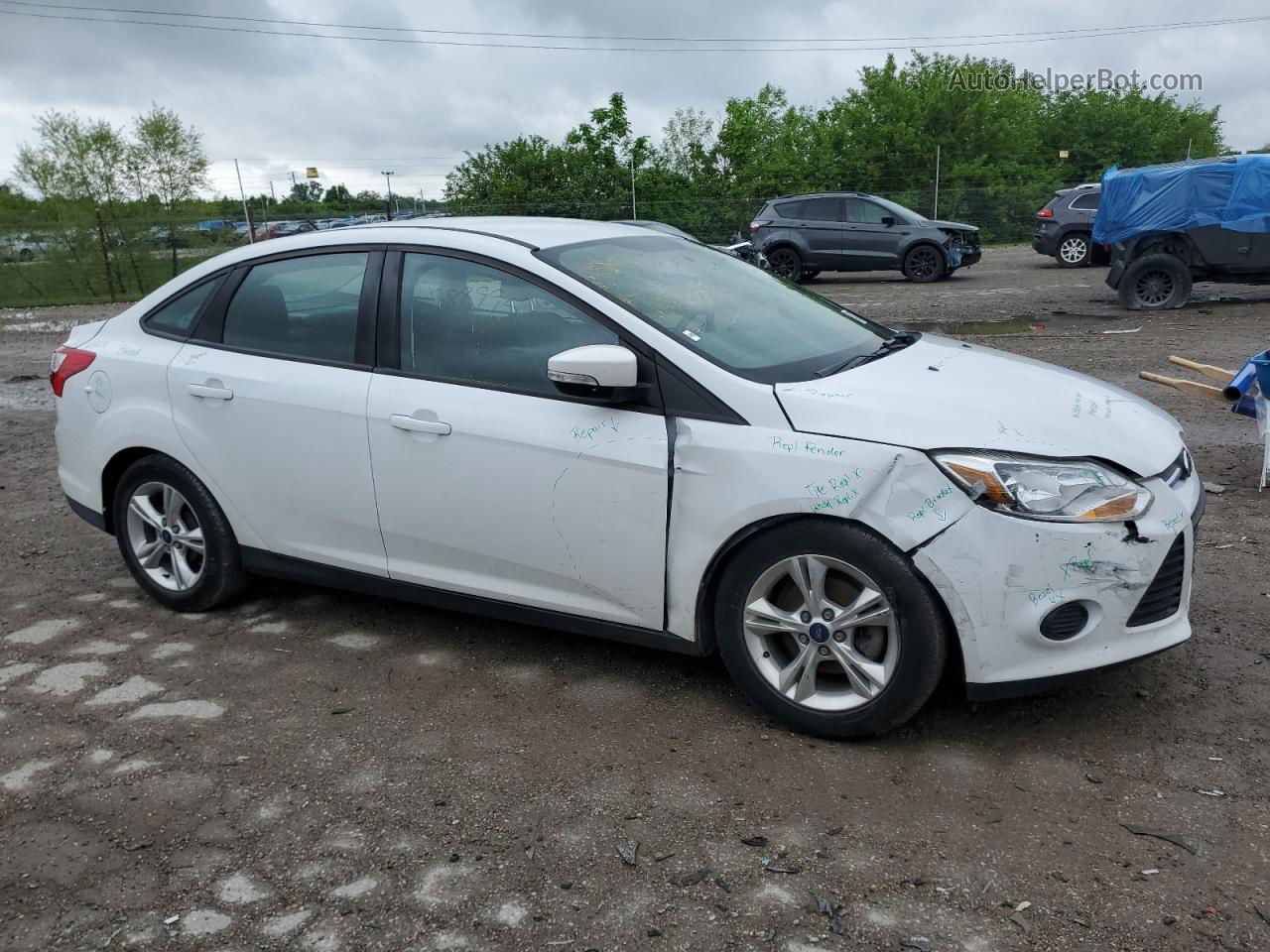 2014 Ford Focus Se White vin: 1FADP3F20EL388995