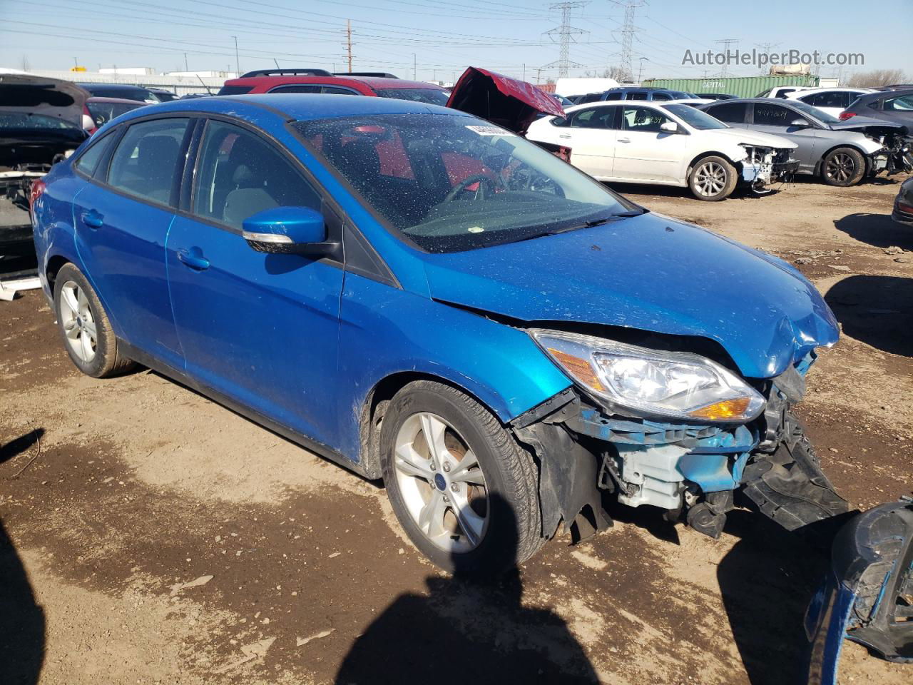 2014 Ford Focus Se Blue vin: 1FADP3F20EL404273