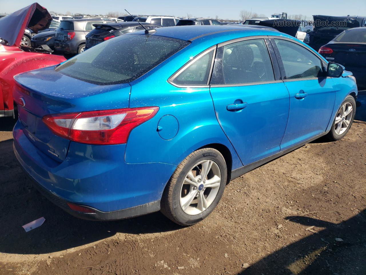 2014 Ford Focus Se Blue vin: 1FADP3F20EL404273