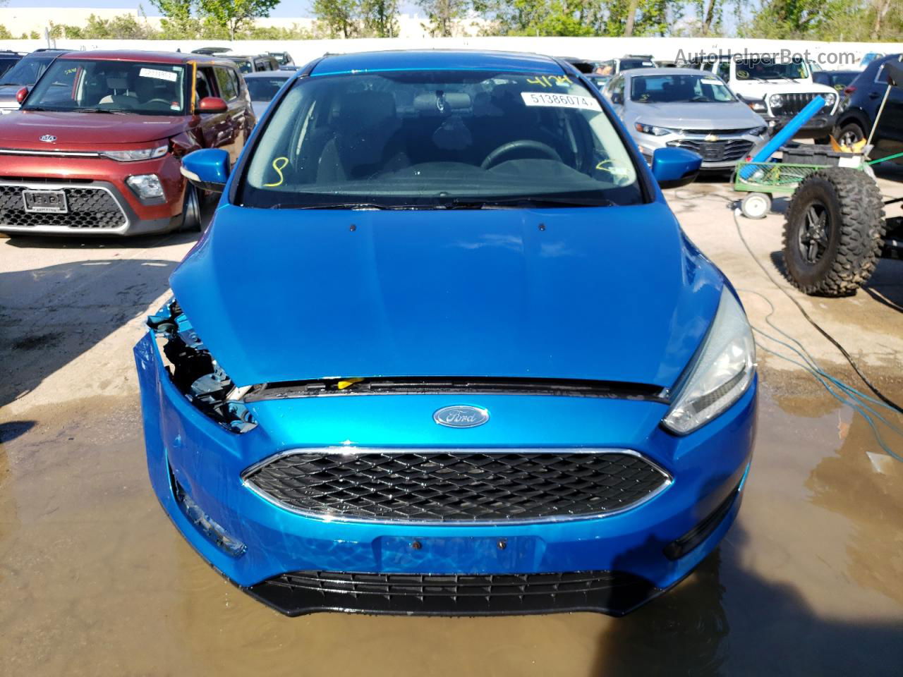 2015 Ford Focus Se Blue vin: 1FADP3F20FL255509