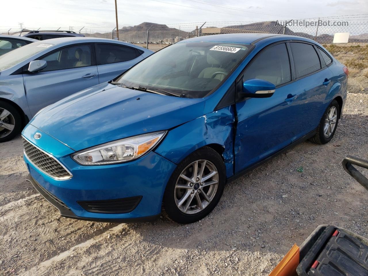 2015 Ford Focus Se Blue vin: 1FADP3F20FL383555