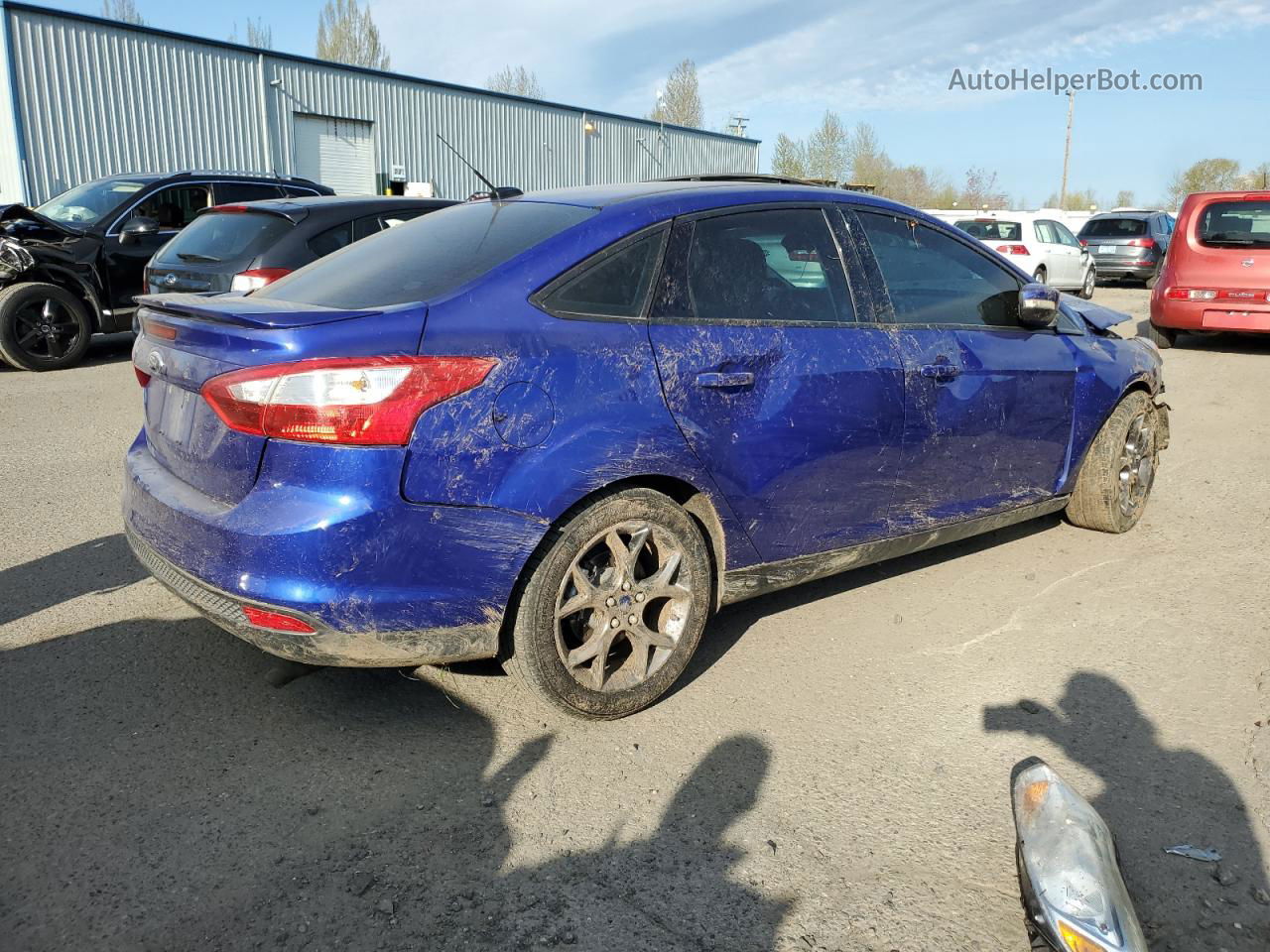 2014 Ford Focus Se Blue vin: 1FADP3F21EL146703