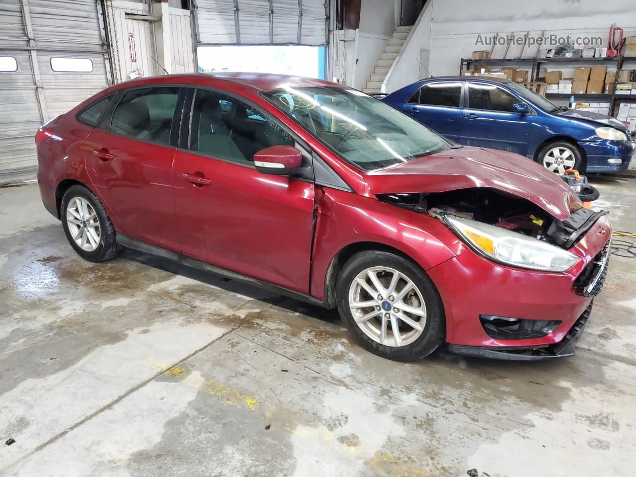 2015 Ford Focus Se Maroon vin: 1FADP3F21FL285912