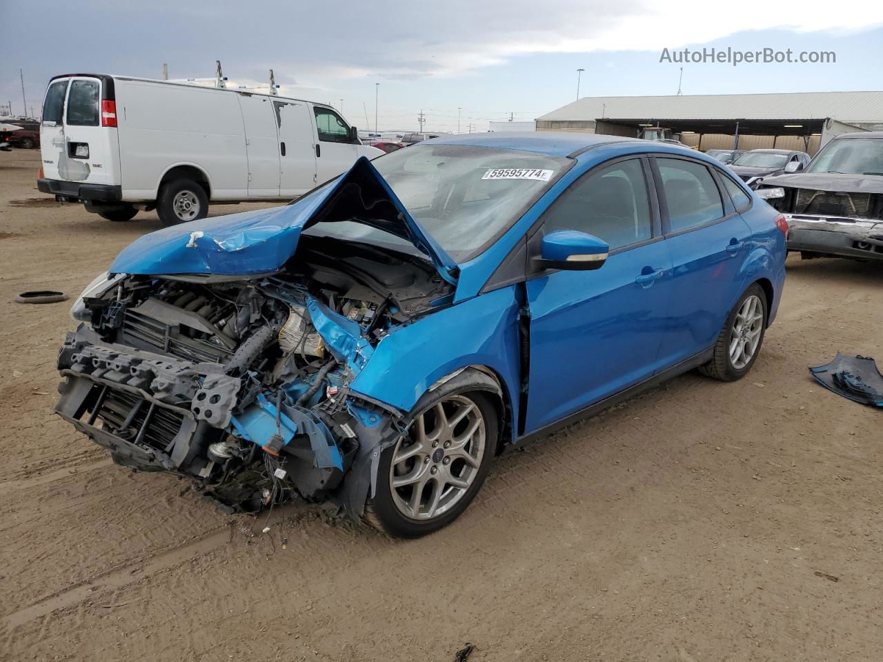 2015 Ford Focus Se Blue vin: 1FADP3F21FL334283