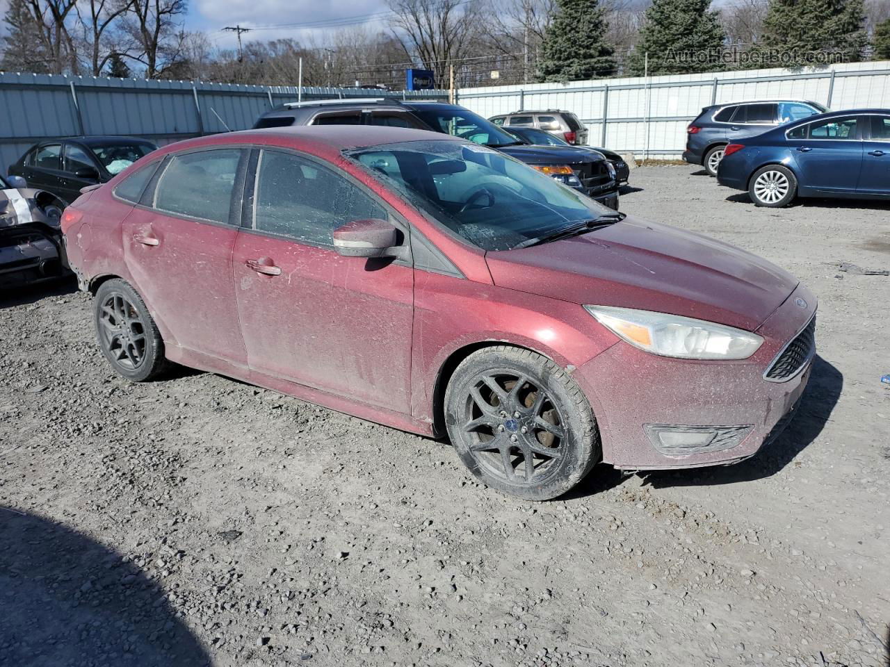 2015 Ford Focus Se Maroon vin: 1FADP3F21FL344411