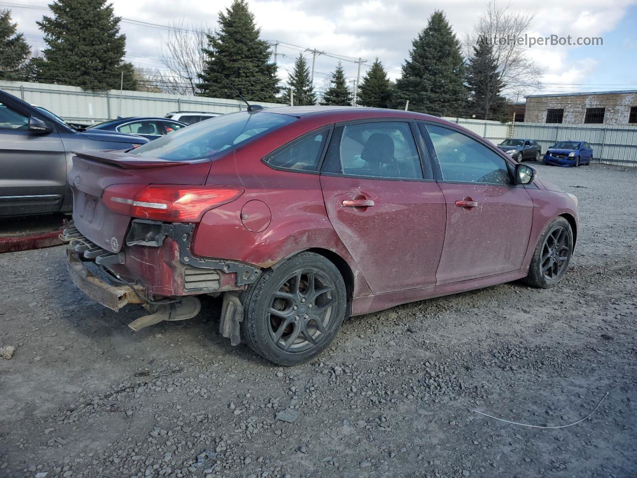 2015 Ford Focus Se Maroon vin: 1FADP3F21FL344411