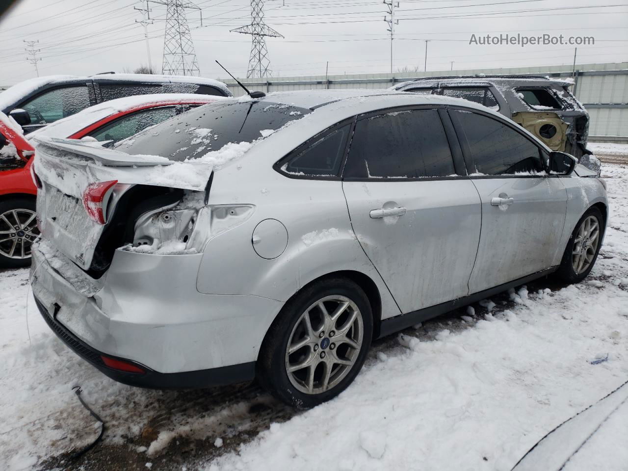 2015 Ford Focus Se Silver vin: 1FADP3F21FL373097