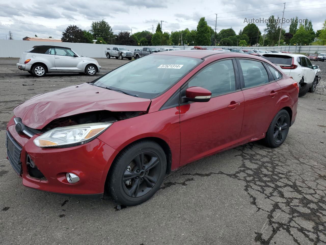 2014 Ford Focus Se Maroon vin: 1FADP3F22EL112415