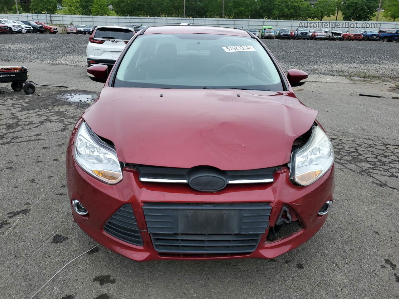 2014 Ford Focus Se Maroon vin: 1FADP3F22EL112415