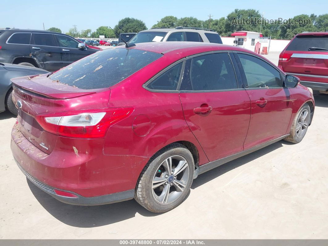 2014 Ford Focus Se Red vin: 1FADP3F22EL320990