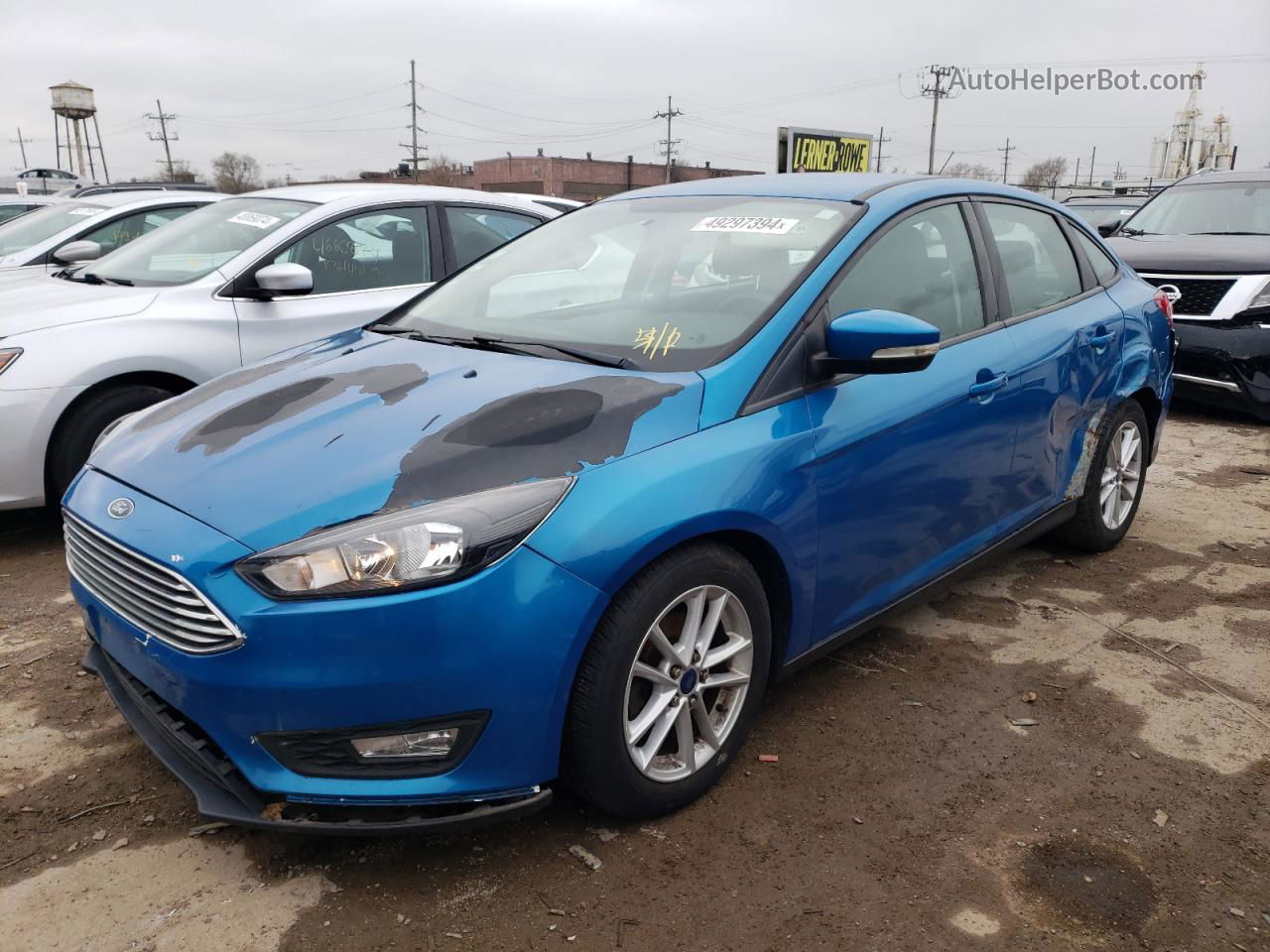 2016 Ford Focus Se Синий vin: 1FADP3F22GL368718