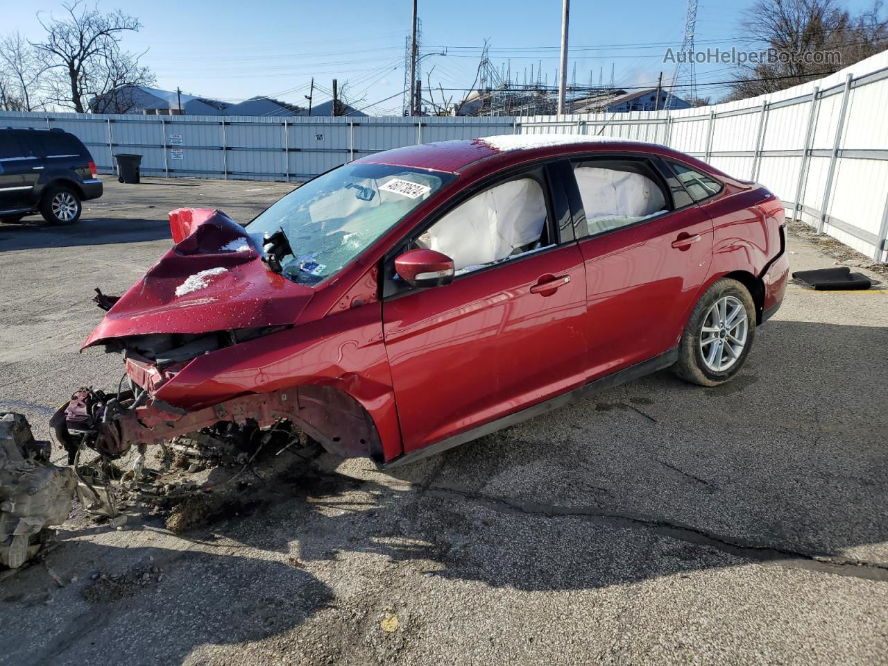 2017 Ford Focus Se Burgundy vin: 1FADP3F23HL307041