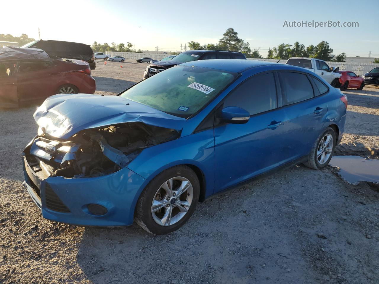 2014 Ford Focus Se Blue vin: 1FADP3F24EL253812